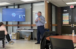 Mark Puente from Marshall Project spoke at CMSD Media Day